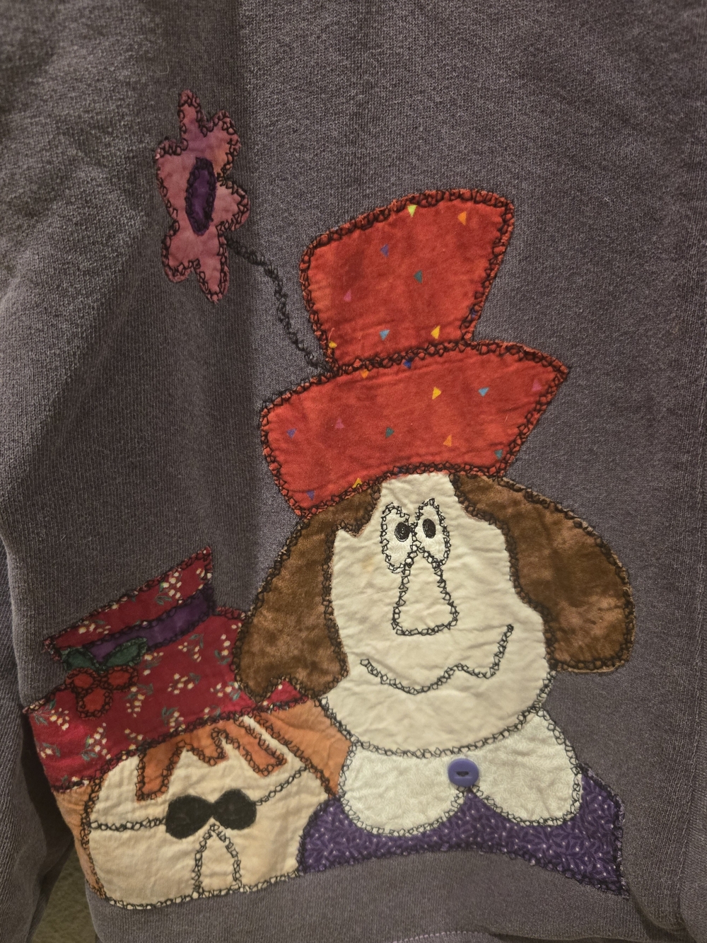 Purple Handmade Ladies' Embroidered Button-Front Jacket - Picture 3 of 6